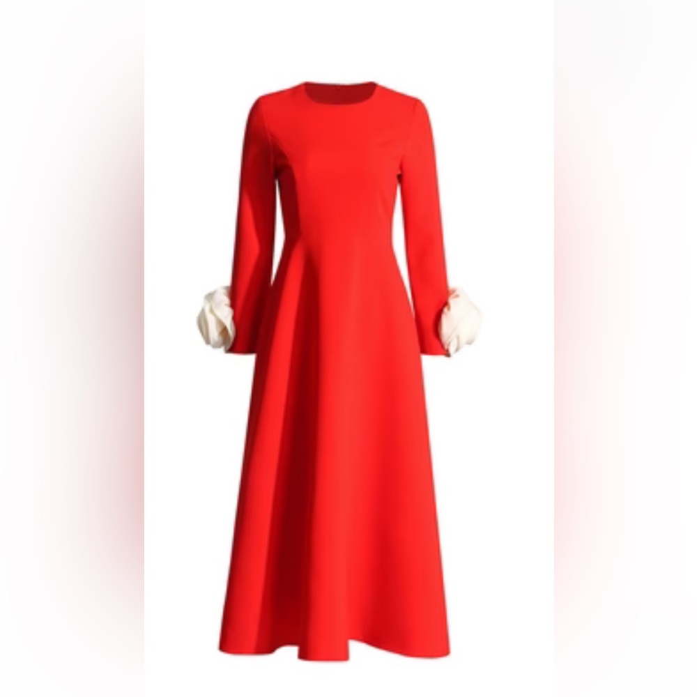 Elegant Red Long Sleeve Dress
